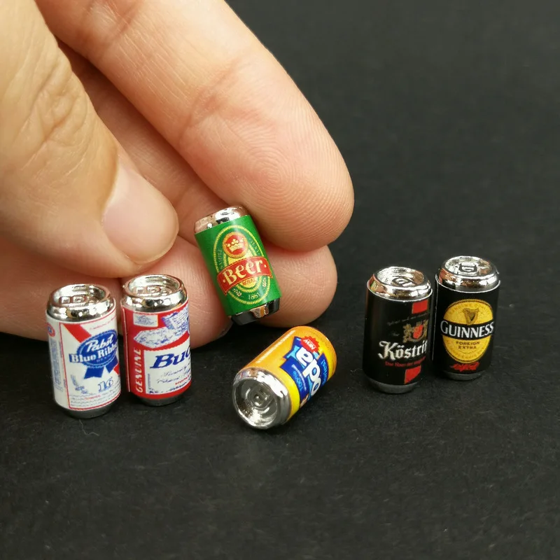 10Pcs/Set latas de cerveza 1/12 Casa de Muñecas en Miniatura Escena Niño latas de cerveza Mini Modelo Z3K4